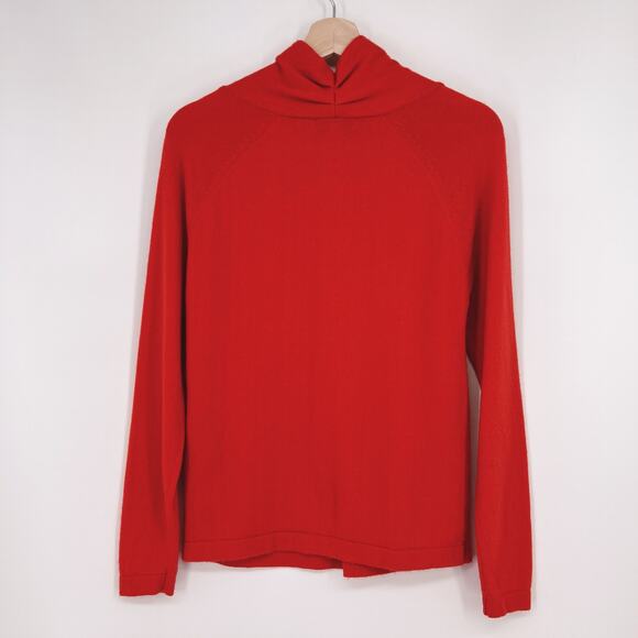 Reiss Torah Sweater Wool Cashmere Blend Womens Large Twist Neck Turtleneck Red - Picture 3 of 10